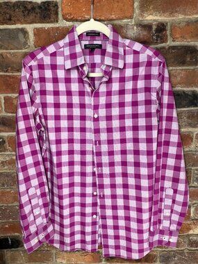 Banana Republic Mens Small Pink Plaid Camden Fit